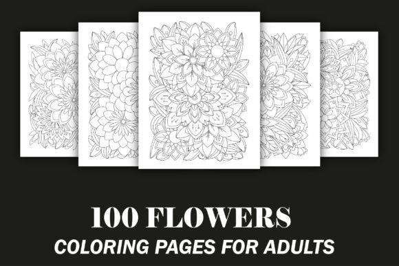 100 Flowers Coloring Pages for Adult