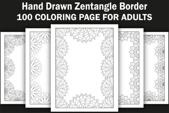 100 Hand Drawn Zentangle Border Pages