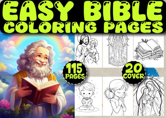 115 Bible Coloring Pages for Kids: A Versatile Digital Resource for Educators, Creators, and Faith-Based Entrepreneurs