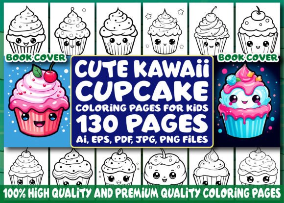 130 Cute Kawaii Cupcake Coloring Pages