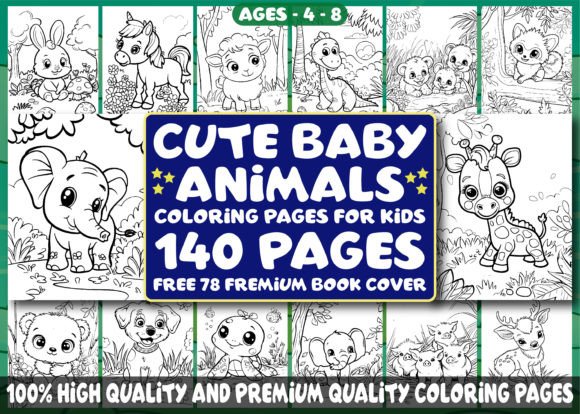 140 Cute Baby Animals Coloring Pages