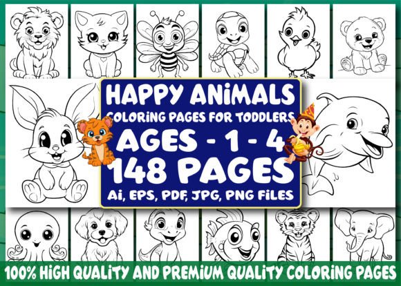 148 Happy Animals Coloring Pages for Toddlers: A Smart, Scalable Asset for KDP Sellers and Creative Entrepreneurs