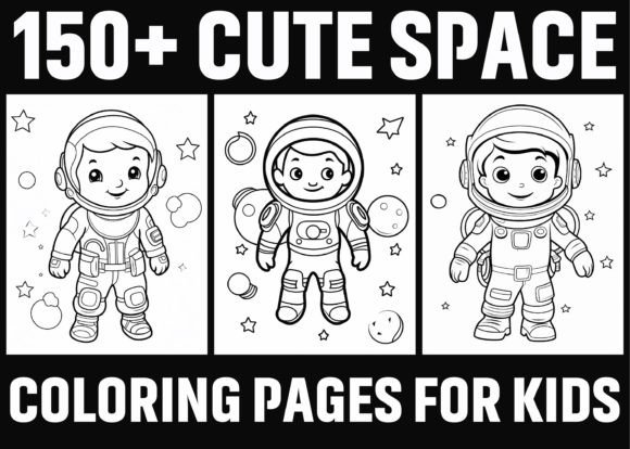 150 Cute Space Coloring Pages for Kids