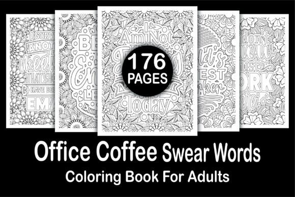 176 Office-Coffee-Quotes Coloring Books