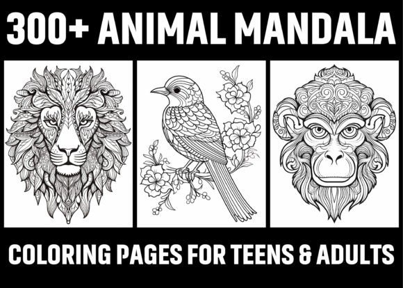 300 Animal Mandala Coloring Pages