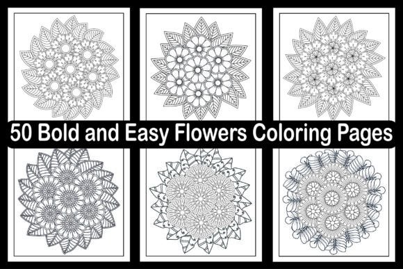 50 Bold and Easy Flowers Coloring Pages