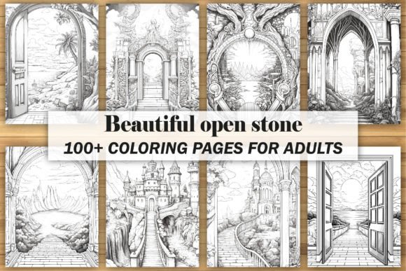 Beautiful Open Stone Coloring Book Page