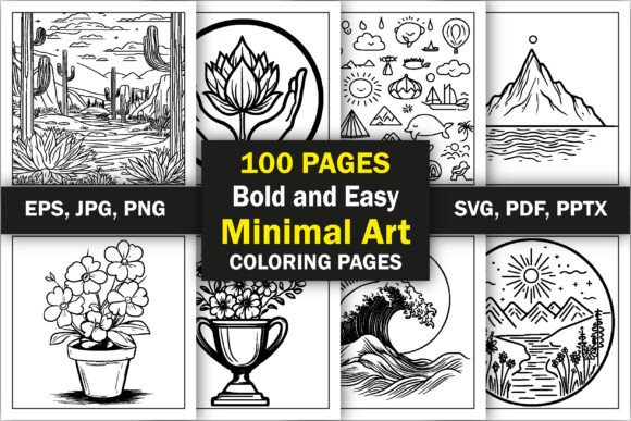 Bold and Easy Minimal Art Coloring Pages