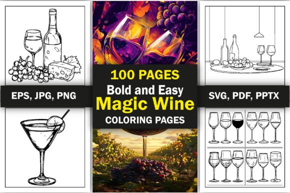 Bold Easy Magic Wine Coloring Book