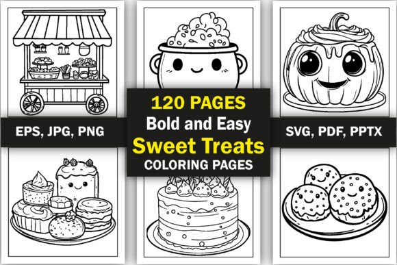 Bold Easy Sweet Treats Coloring Pages