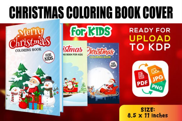 Christmas Coloring Book Cover for Kids