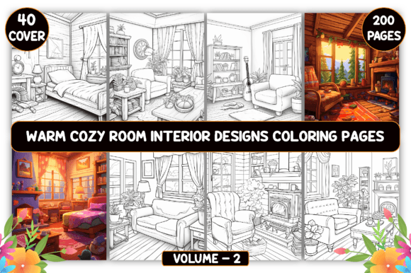 Cozy Room Interior Coloring Pages