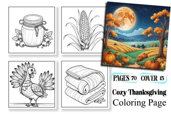 Easy Cozy Thanksgiving Coloring Pages