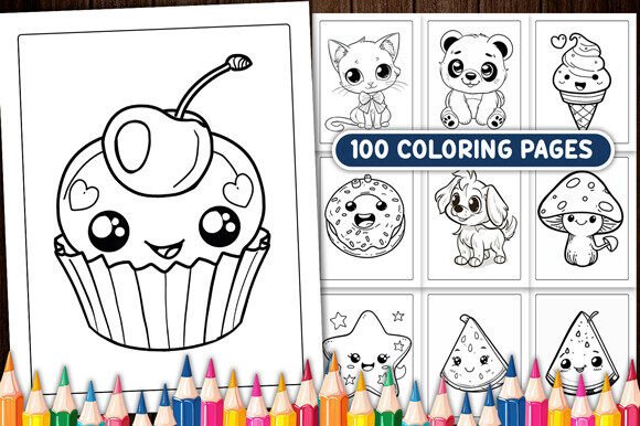 Kawaii Coloring Book Pages for Kids